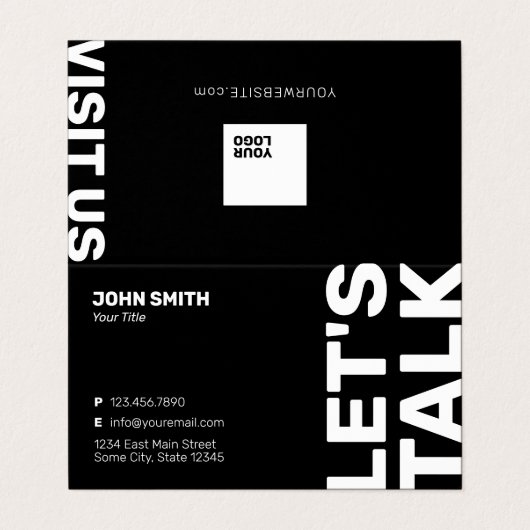 Berufliche Minimalistische Moderne Visitenkarten (Außenseite Aufgefaltet)