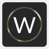 Berufliche Minimalistische Monogramm-Aufkleber für Quadratischer Aufkleber (Vorderseite)