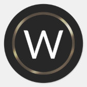 Berufliche Minimalistische Monogramm-Aufkleber für Runder Aufkleber (Vorderseite)