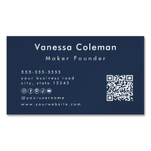 Berufliche Minimalistische Navy Blue Business Card Magnetische Visitenkarte