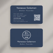 Berufliche Minimalistische Navy Blue Business Card Visitenkarte