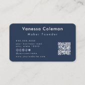 Berufliche Minimalistische Navy Blue Business Card Visitenkarte (Vorderseite)