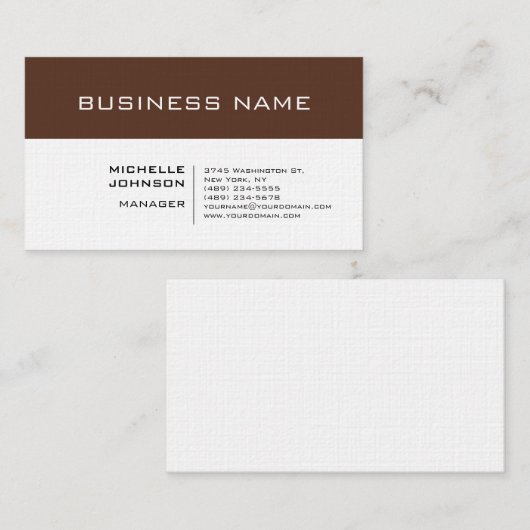 Berufliche Minimalistische Premium-Leinen Braun We Visitenkarte (Vorne/Hinten)