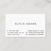 Berufliche Minimalistische QR-Code-Visitenkarte Visitenkarte (Rückseite)