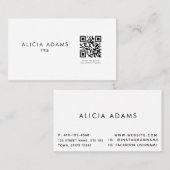 Berufliche Minimalistische QR-Code-Visitenkarte Visitenkarte (Vorne/Hinten)