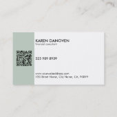 Berufliche minimalistische Sage Green Monogram Visitenkarte (Rückseite)