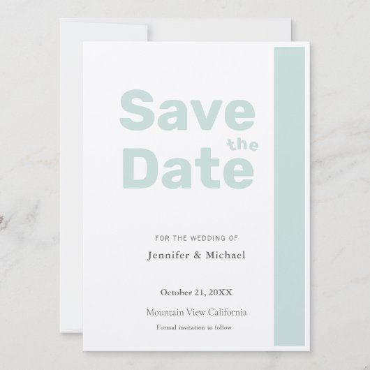 Berufliche Minimalistische Schlicht Moderne Blaue Save The Date (Vorderseite)