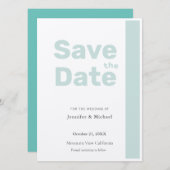 Berufliche Minimalistische Schlicht Moderne Blaue Save The Date (Vorne/Hinten)
