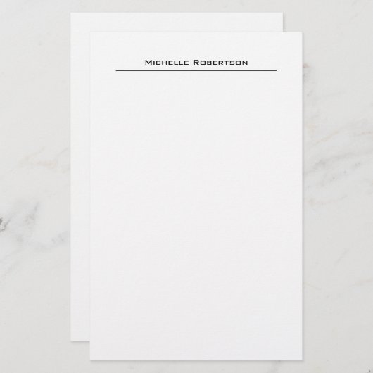 Berufliche Minimalistische Schlichte Einfache Mode Briefpapier (Vorne/Hinten)