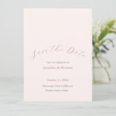 Berufliche Minimalistische Schlichte Rose Goldfarb Save The Date (Stehend Vorderseite)