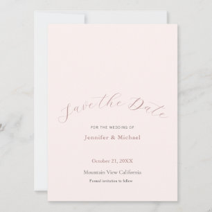 Berufliche Minimalistische Schlichte Rose Goldfarb Save The Date