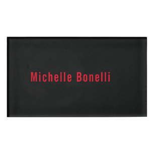 Berufliche Minimalistische Schwarze Rot Moderne Sc Namenschild