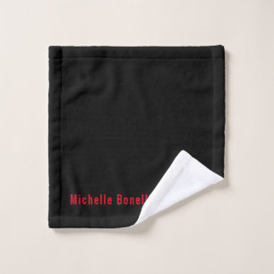 Berufliche Minimalistische Schwarze Rot Moderne Sc Waschlappen