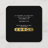 Berufliche Minimalistische Social Media für Black Quadratische Visitenkarte (Rückseite)