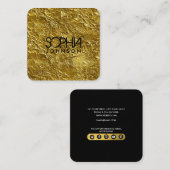 Berufliche Minimalistische Social Media für Black Quadratische Visitenkarte (Vorne/Hinten)