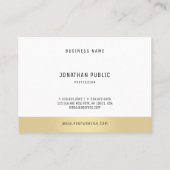 Berufliche Minimalistische Vorlage Elegantes Gold Visitenkarte (Rückseite)