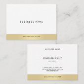 Berufliche Minimalistische Vorlage Elegantes Gold  Visitenkarte (Vorne/Hinten)