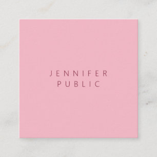 Berufliche Minimalistische Vorlage hell rosa Quadratische Visitenkarte