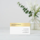 Berufliche Minimalistische Vorlage in Goldweiß Visitenkarte (Stehend Vorderseite)