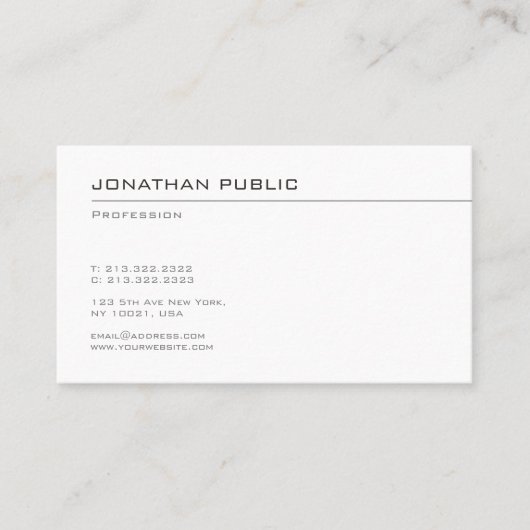 Berufliche Minimalistische Vorlage Moderne Beliebt Visitenkarte (Vorderseite)