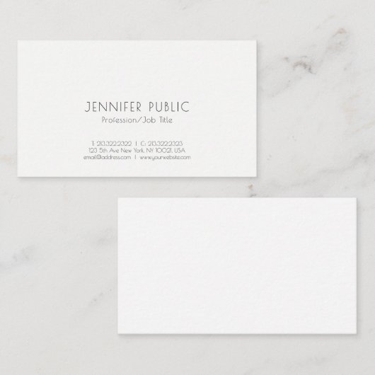 Berufliche Minimalistische Vorlage Visitenkarte (Vorne/Hinten)