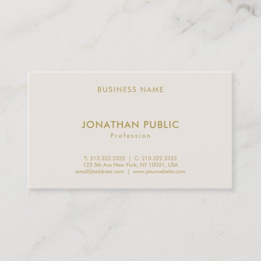 Berufliche minimalistische Vorlage Visitenkarte (Vorderseite)