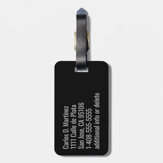 Berufliche Mit Monogramm Gepäcktasche Gepäckanhänger (Rückseite vertikal)