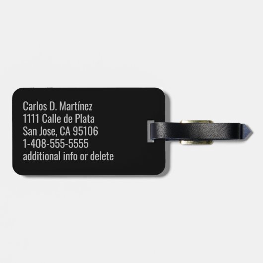 Berufliche Mit Monogramm Gepäcktasche Gepäckanhänger (Rückseite horizontal)