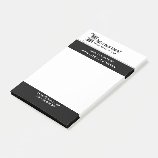 Berufliche mit Monogramm Rechtsgeschäfte| Zolltari Post-it Klebezettel (angewinkelt)