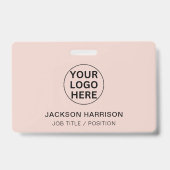Berufliche Mitarbeiter-ID Blush Pink Company Logo Ausweis (Vorderseite)