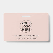 Berufliche Mitarbeiter-ID Blush Pink Company Logo Ausweis (Rückseite)