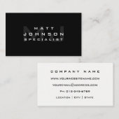 Berufliche, moderne Black Business Card Visitenkarte (Vorne/Hinten)