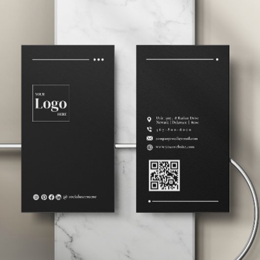 Berufliche, moderne Black Company Business Card Visitenkarte