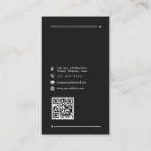 Berufliche, moderne Black Company Business Card Visitenkarte (Rückseite)