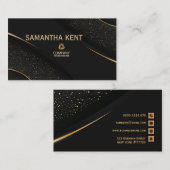 Berufliche, moderne Black & Gold-Visitenkarte Visitenkarte (Vorne/Hinten)