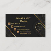 Berufliche, moderne Black & Gold-Visitenkarte Visitenkarte (Rückseite)