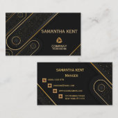 Berufliche, moderne Black & Gold-Visitenkarte Visitenkarte (Vorne/Hinten)