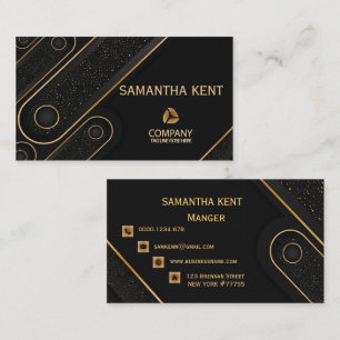 Berufliche, moderne Black & Gold-Visitenkarte Visitenkarte
