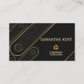 Berufliche, moderne Black & Gold-Visitenkarte Visitenkarte (Vorderseite)