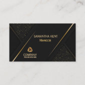 Berufliche, moderne Black & Gold-Visitenkarte Visitenkarte (Vorderseite)