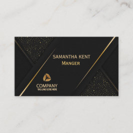 Berufliche, moderne Black & Gold-Visitenkarte Visitenkarte