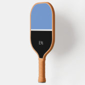 Berufliche, moderne Blue & Black Monogram-Initiale Pickleball Schläger (Links)