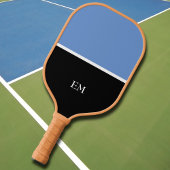 Berufliche, moderne Blue & Black Monogram-Initiale Pickleball Schläger