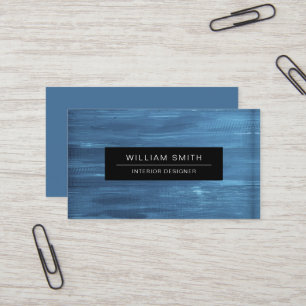 Berufliche, moderne Blue Wood Grain Business Card Visitenkarte