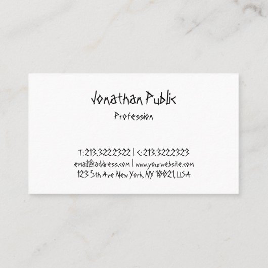 Berufliche, moderne Coole Skriptvorlage Visitenkarte (Rückseite)