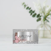 Berufliche, moderne Corporate Silver Brows Lashes Visitenkarte (Stehend Vorderseite)