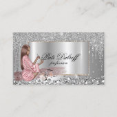 Berufliche, moderne Corporate Silver Brows Lashes Visitenkarte (Vorderseite)