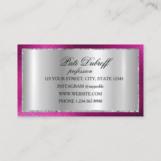 Berufliche, moderne Corporate Silver Brows Lashes Visitenkarte (Rückseite)