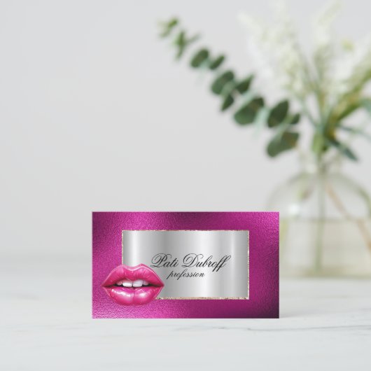 Berufliche, moderne Corporate Silver Brows Lashes Visitenkarte (Stehend Vorderseite)