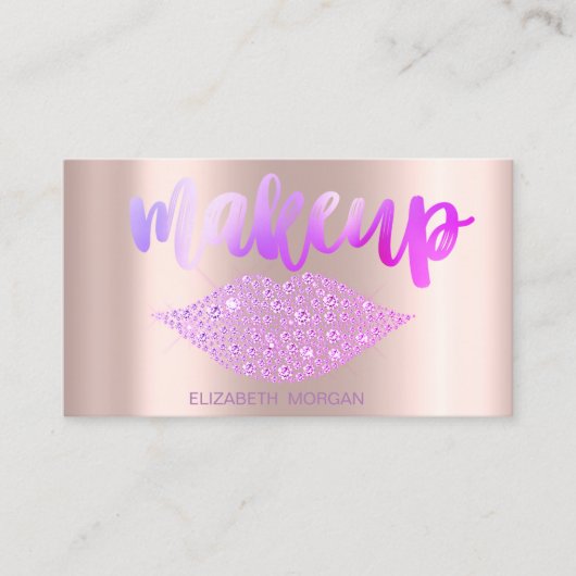Berufliche, moderne Diamanten Lippen, Rose Gold Visitenkarte (Vorderseite)
